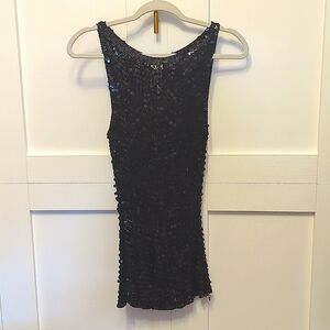 Black Sequin Tank Sz L